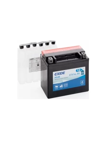Мото акумулятор EXIDE YTX14L-BS-(ETX14L-BS)
