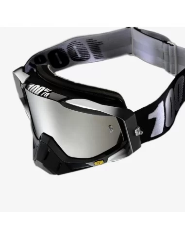 Мотоочки 100% RACECRAFT Goggle Abyss Black - Mirror Silver Lens 