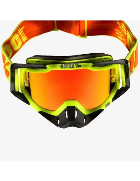 Мото окуляри 100% RACECRAFT Goggle Attack Yellow - Mirror Red Lens 