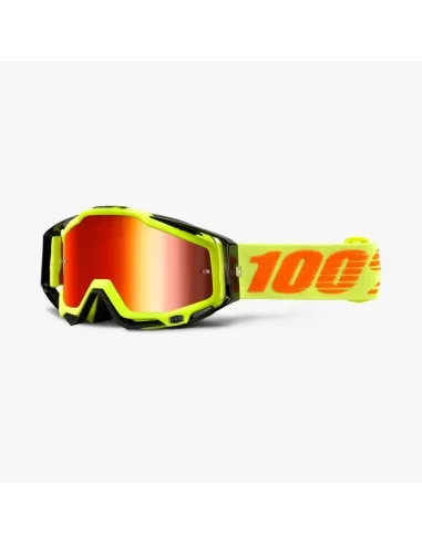 Мото окуляри 100% RACECRAFT Goggle Attack Yellow - Mirror Red Lens 