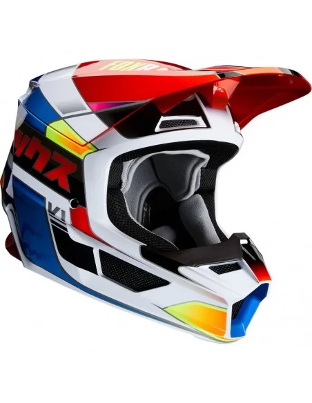 FOX V1 YORR HELMET (BLUE RED)