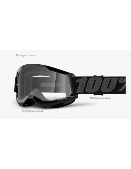 Мотоокуляри 100% STRATA 2 Goggle Black - Clear Lens Мотоокуляри 100% STRATA 2 Goggle Black - Clear Lens