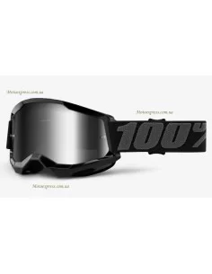 Мотоокуляри 100% STRATA 2 Goggle Black - Mirror Silver Lens 