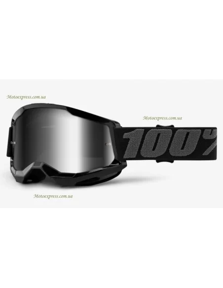 Мотоокуляри 100% STRATA 2 Goggle Black - Mirror Silver Lens  Мотоокуляри 100% STRATA 2 Goggle Black - Mirror Silver Lens