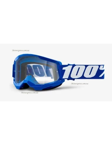 Мотоокуляри 100% STRATA 2 Goggle Blue - Clear Lens