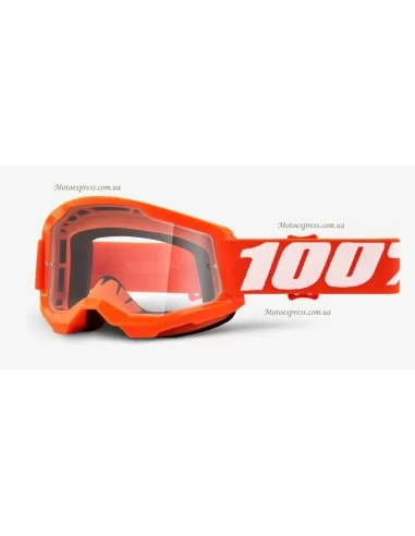 Мото окуляри 100% STRATA 2 Goggle Orange - Clear Lens