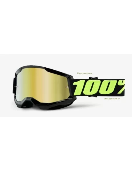 Мото окуляри 100% STRATA 2 Goggle Upsol - Mirror Gold Lens Мото окуляри 100% STRATA 2 Goggle Upsol - Mirror Gold Lens