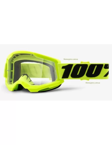 Мото окуляри 100% STRATA 2 Goggle Yellow - Clear Lens Мото окуляри 100% STRATA 2 Goggle Yellow - Clear Lens