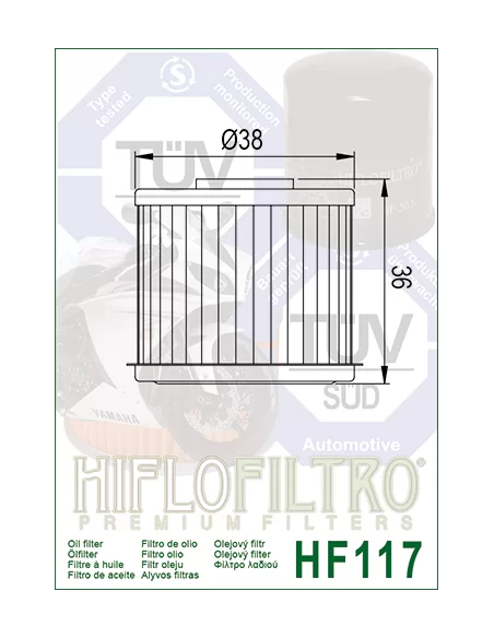 HIFLO HF 117 | Фильтр масляный HONDA CRF1000L AFRICA TWIN DCT 16-20