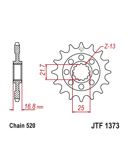 Зірка передня JTF1373.17 | HONDA NC 750X-S-DCT 