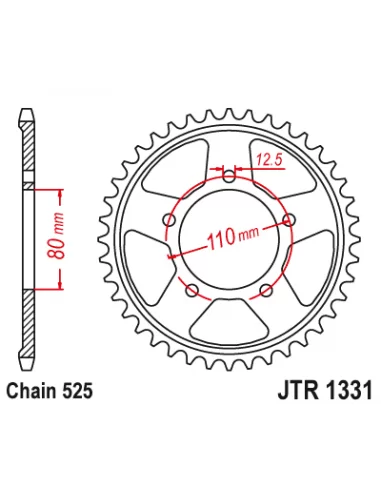 Звезда задняя JTR1331.42 | Africa Twin