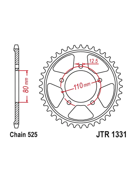 Звезда задняя JTR1331.42 | Africa Twin Звезда задняя JTR1331.42 | Africa Twin