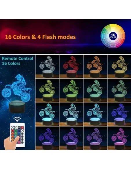 3D Ночник Эндурист | Оригинальный Подарок Мотоциклисту | Купить Светильник