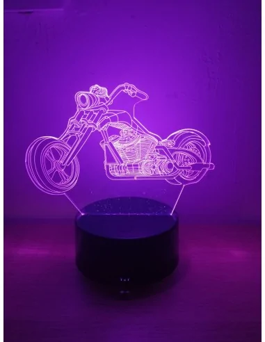 Светильник 3D LED Мотоцикл Чоппер | Настольная лампа подарок мотоциклисту