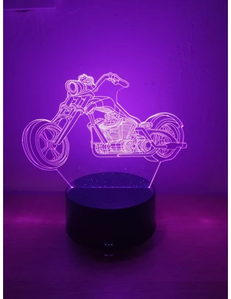 Світильник 3D LED Мотоцикл Чоппер | Настільна лампа подарунок мотоциклісту