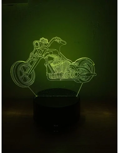 Светильник 3D LED Мотоцикл Чоппер | Настольная лампа подарок мотоциклисту
