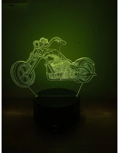 Світильник 3D LED Мотоцикл Чоппер | Настільна лампа подарунок мотоциклісту