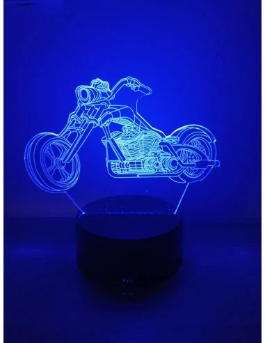 Світильник 3D LED Мотоцикл Чоппер | Настільна лампа подарунок мотоциклісту
