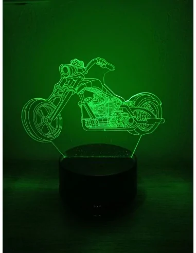 Светильник 3D LED Мотоцикл Чоппер | Настольная лампа подарок мотоциклисту