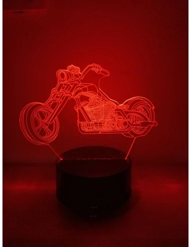 Світильник 3D LED Мотоцикл Чоппер | Настільна лампа подарунок мотоциклісту