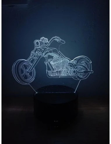 Светильник 3D LED Мотоцикл Чоппер | Настольная лампа подарок мотоциклисту