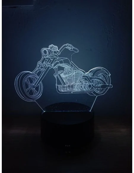 Світильник 3D LED Мотоцикл Чоппер | Настільна лампа подарунок мотоциклісту