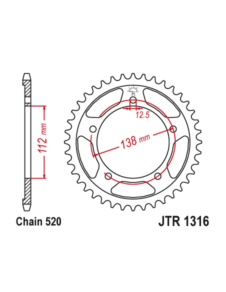 Звезда задняя JTR1316.43 | HONDA NC 700-750S-Х 12-24