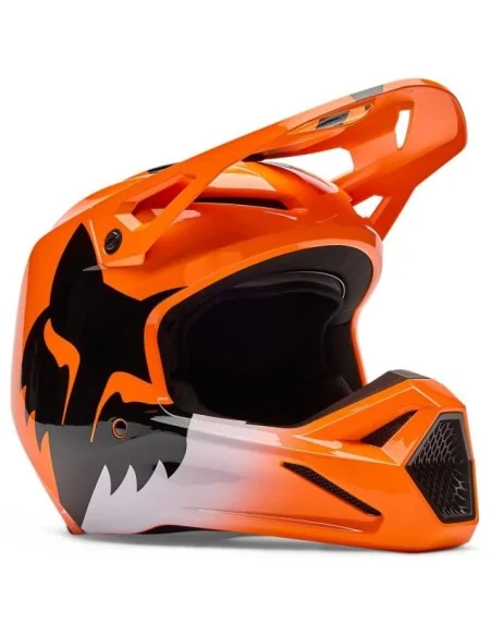 Шлем FOX V1 SHIELD Flo Orange – кроссовый, Мотоекспрес