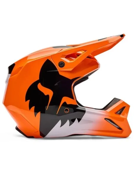Шлем FOX V1 SHIELD Flo Orange – кроссовый, Мотоекспрес