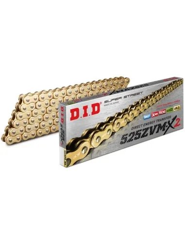 Цепь DID 525ZVM-X2 Gold X-Ring 525 — оригинал | Мотоекспрес