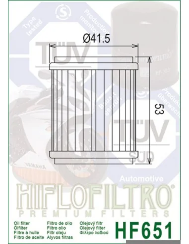 Фильтр масляный HIFLO FILTRO HF651: купить с доставкой - Motoexpress.com.ua