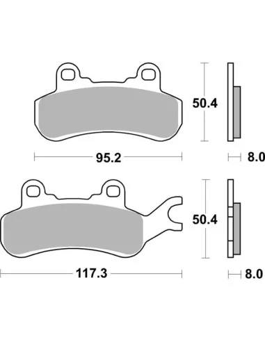 Колодки тормозные SBS 957RSI Sinter Can-Am 2016–2023 (Def/Mav/X3/Trax)