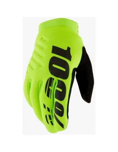 Зимові рукавички 100% Brisker Fluo Yellow/Black Moto/MTB | Мотоекспрес