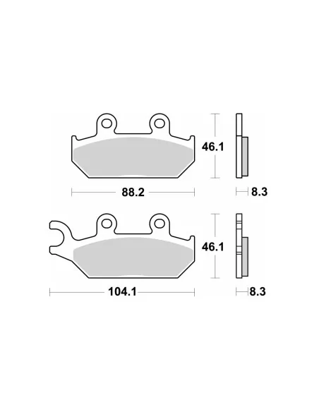 Колодки тормозные SBS 972SI Sinter Can-Am/Yamaha передний правый
