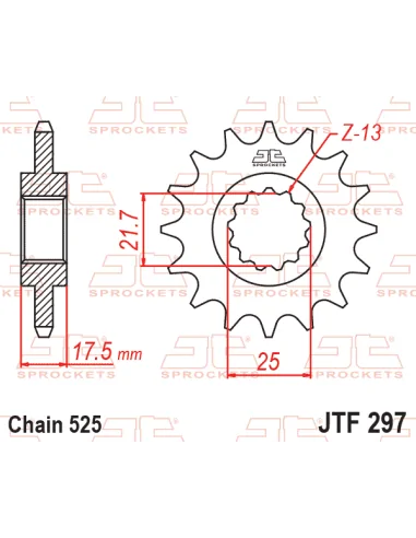 Передняя звезда JT JTF297.15RB Honda CB400 CB500 CBF500 15T