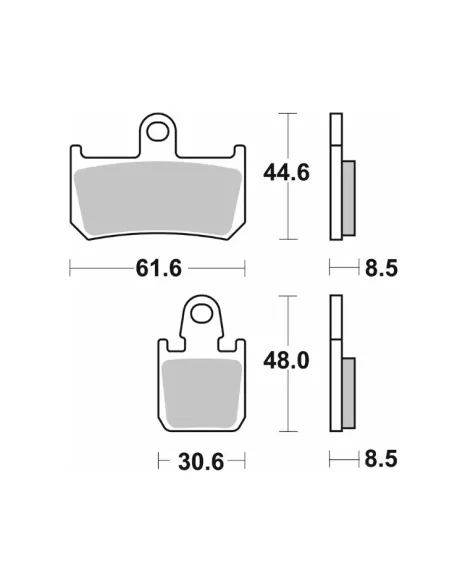 SBS 839HS передні гальмівні колодки Yamaha R1, MT-01, V-Max