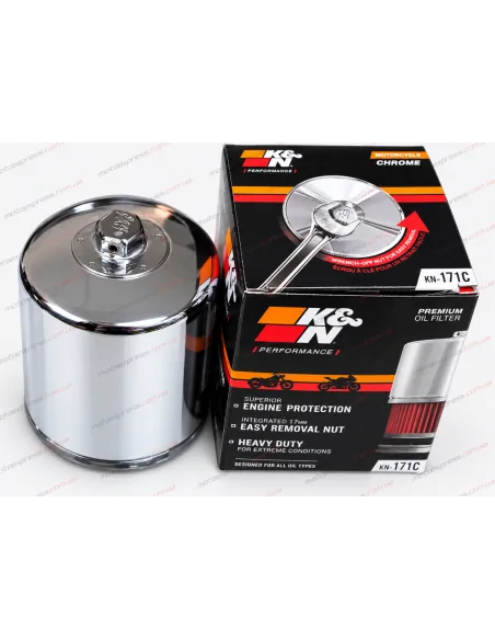 Масляний фільтр K&N KN-171C Chrome для Harley-Davidson | Motoexpress